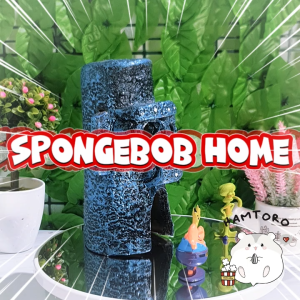 Hamtoro Spongebob Home Rumah Gecko Hamster Ikan Bahan Fiber