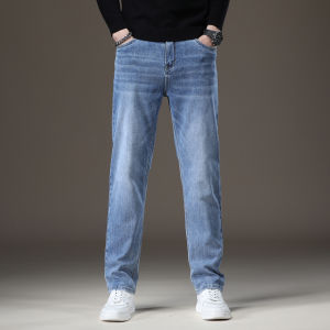 WEIJINSHI | Mens Straight Jeans Winter Plus Velvet Thicker