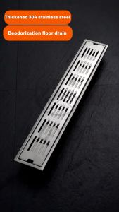 SUS304 stainless steel rectangular floor drain bathroom thickening shower room deodorant balcony large displacement