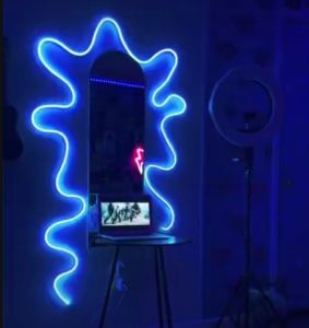 lampu led neon flexible 220v 1-5 meter sudah ditambah soket lampu detak jantung aesthetic lampu tidur variasi ice #blue biru ungu pink