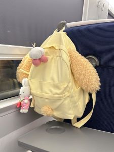 Lightweight Large Capacity Canvas Backpack Womens Travel Bag Fashionable Commuter Style Mid- Waterproof Foldable Youth Backpack