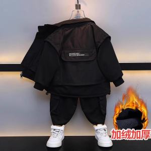 Bộ Áo Khoác Gió Hai Mảnh Thời Trang Cho Bé Trai Mùa Xuân Thu Bộ Quần Áo Công Sở Cho Bé Trai Thời Trang Thường Ngày Bằng Vải Cotton Pha Polyester