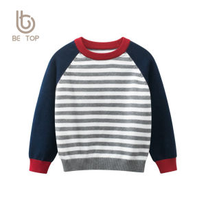 Trang Phục Trẻ Em 27 Áo Len Trẻ Em Áo Dệt Kim Bé Trai Mùa Thu 2024 Phong Cách Hàn Quốc Áo Chui Đầu Kẻ Sọc Áo Mặc Trong Giữ Ấm Áo