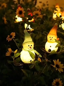 Keycool Solar Snowman LED Garden Stake Light Waterproof Outdoor Christmas Pathway Lawn Yard Patio Decor 3 Colors