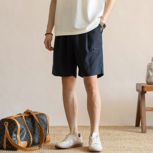 UBV | Linen Lyocell Elastic Waist Double Pleated Breathable Five-point Shorts