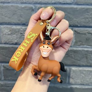 Disney Cartoon Figure Keychain Anime Donkey Cat Key Chain Characters Couple Schoolbag Key Chain Pendant Toy Small Gift for Kids