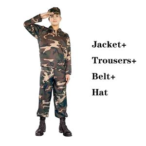 Camouflage Costume Set for Kids Special Forces Military Uniform Army Costume Training Uniform Soldier Costume for Kids Boys