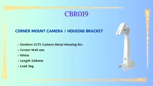 Outdoor CCTV Camera Metal Housing Bracket length 310 mm Load 5kg for Outdoor Corner Wall use White 5Kg Max Load CBR019
