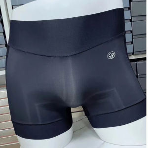 Mens Ice Silk Breathable Underwear Lightweight Seamless Boxer Shorts Comfortable High Waist Nylon Fabric Anti-Bacterial Briefs