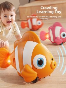 Sensory Fish Walking Singing Baby Crawl Guiding Toy 0-6months 1-3years