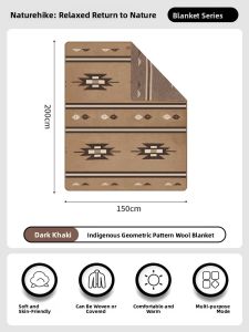 NatureHike | Indian Geometric Wool Outdoor Blanket Throw
