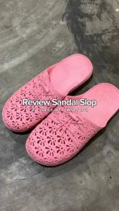 OKAIDO Sandal Selop Wanita Cewek Motif Bunga Karet EVA Model Korea Style Kekinian Ungu Pink Wanita Sendal Perempuan Lembut Nyaman Tahan Air