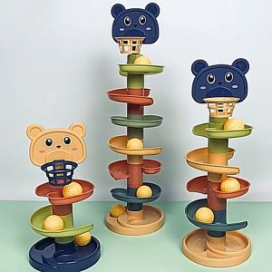 EZYLITTLES DIY Fun Rolling Slide Ball Stack Tower Gliding Children Early Education Montessori Kid toy Puzzle