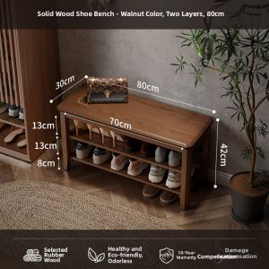 Solid Wood Multi-functional Shoe Bench