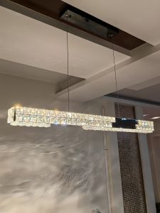 Italian Minimalist Luxury Crystal Chandelier Linear Design