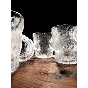 Cốc thủy tinh vân sóng nước - Decor quán cafe chụp hình đồ ăn đựng đồ uống GA5763