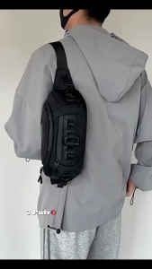 Tas Selempang dan Bahu Pria Tas Pinggang dan Dada Anti Air Warna Hitam  - 2117