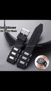 Silicone Watch Band for Seiko Diving 20mm 22mm 24mm 26mm Metal Embedding Rubber Strap Black Replacement Bracelet for Rolex Bands
