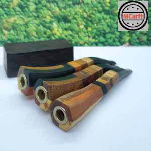 Once pipa sedotan kayu kelor hitam kombinasi kelor emas kemuning gading model segi enam C191