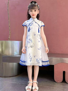 Girls Summer Fashionable Wind Skirt Childrens Summer Clothing Cheongsam Dress Trendy Childhood Dresses Girls Clothing