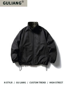 American Retro Double-Sided Wear Stand Collar Workwear Jacket Designer Brand Good Selection Trendy Casual Loose Fit Regular Length