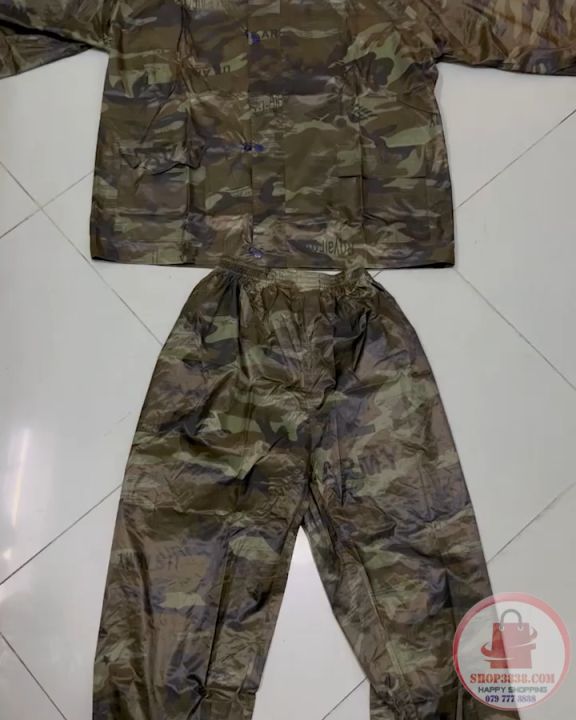 Bộ Quần Áo Mưa Vải Dù Rằn Ri Từ 50-95kg 2 Khóa Chống Rách Chống Nước ...