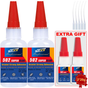 JXVX 50g 4pcs 502 Instant Strong Adhesive Super Liquid Cyanoacrylate Universal Instant Glue for Resin Ceramic Metal Glass Fast Dry Gluewaterproof super glue extra strong.