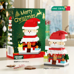 Christmas sweet house snowman building block creative cartoon Santa Claus childrens puzzle assembly toy Christmas gift