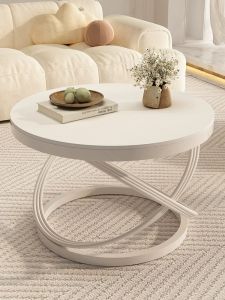 Scandinavian Cream Style Round Stone Table