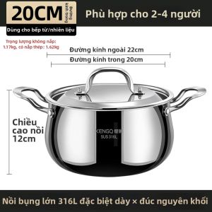 RONGCHUAN | Nồi Sup Inox 316L Dày Đặc Biệt Cho Bếp Từ