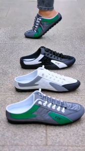 MR.BINBEITIME Men’s Half Slippers Lazy Driving Shoes One-Pedal Slip-On Casual Sandals All-Match Summer Loafers