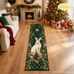 VIKAMA New Christmas Long Carpet Non Slip Washable Corridor Carpet Kitchen Passageway Mat Soft Hallway Runner Rug Home Decor
