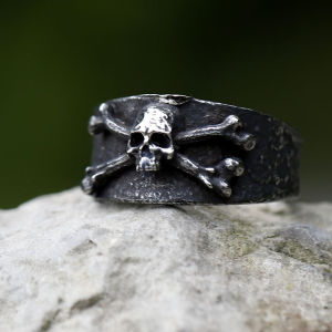 NEW Mens 316L stainless steel rings Vintage Calvarium Skull ring Aegishjalmur punk biker Jewelry Gifts free shipping