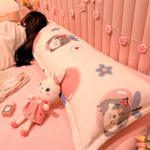 Double Size 1.8m Milk Velvet Long Pillow Couples Use 1.5m Big Backrest Sleeping Pillow Rectangular Shape Polyester Filling
