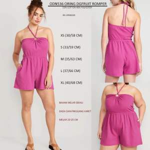 Jumpsuit Pendek Santai Pantai Wanita Murah 536 Oring 4 Warna