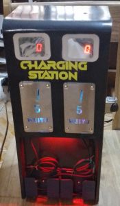 Charging station Cellphone Coin operated. 1st. original maker . Heavy duty fire proof Lifetime maintenance assistance. Free extra cords..