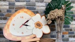 RC - 195 Jam Dinding Ukir HOME Sweet Home  LUCU  Hiasan dingding Ruang tamu/ kamar tidur/Dll