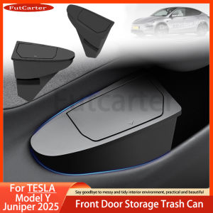 For Tesla Model Y Juniper 2025 Car Door Trash Can Eco-Friendly ABS Car Door Storage Box Waterproof Garbage Can Car Accessories