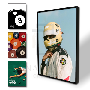 Nandya Creates - Hiasan Dinding Poster Aesthetic Stussy 8 Ball Pajangan Dekor Walldecor Modern Vintage