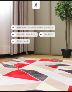 Vallery Quincy - Karpet Malaysia 150x190 - Motif Abstrak / Bunga / Geometri / Minimalis