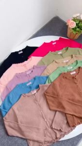 Cardi Knit Waffle / Pasteli Crop Cardigan