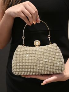 New Ladies Rhinestone Clutch Fashion Handbag Luxury Elegant Banquet Bag Small Square Bag Dinner Bag Dress Garment Bag