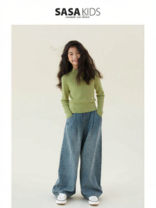 LOVESASAKIDS | Soft Cotton Washed Loose Retro Jeans Trousers