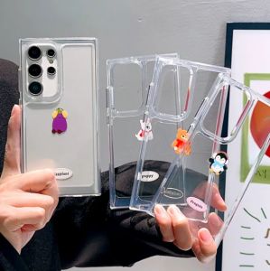 For Samsung S25 S24 S23 Plus S23 Ultra S22 Plus S22 Ultra S24 Ultra A14 A54 A12 A13-4G A21S A23-5G A53-5G Jellycat Cute Cartoon Bashful Penguin Transparent Soft Shockproof Case