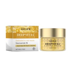 EELHOE Vitamin C Face Cream Whitening Five VC Tone Up Cream Moisturizer Anti Aging Pimple Wrinkle Spots Remover Brightening Skin Care Vitamin C Nourishing Face Cream Makeup for Women Moisturizer Brightening Repair VC Foundation Cream Face Skin Care