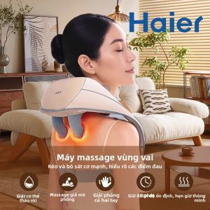 Máy Mát Xa Cổ Và Lưng Không Dây Haier Chạy Bằng Pin Khăn Choàng Thư Giãn Cổ Tử Cung Với Chức Năng Mát Xa Nhào Nặn Cho Vùng Cổ Và Vai
