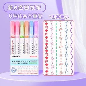 spidol garis bentuk hati line marker set spidol line markers set isi 6 pcs