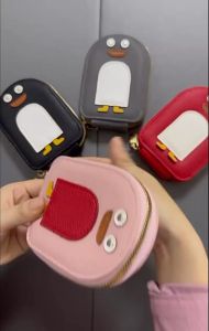 New fashion ladies wallet PU Leather Cartoon Penguin bag for women Small and Cute Trendy Accordion handbag with Card Holder and durable coin purse