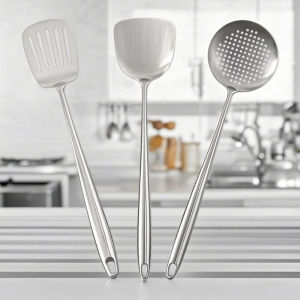 Food Stainless Steel Wok Spatula Metal kitchen utensils Slotted Turner Spoon Ladle Cooking Tools Utensil Set Kitchen Accessories