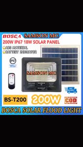 BOSCA Solar Flood Light Led Outdoor Flood Lights Street Lamp BS-T200 200W IP67 Solar Panel 18W/6V Waterproof With Remote